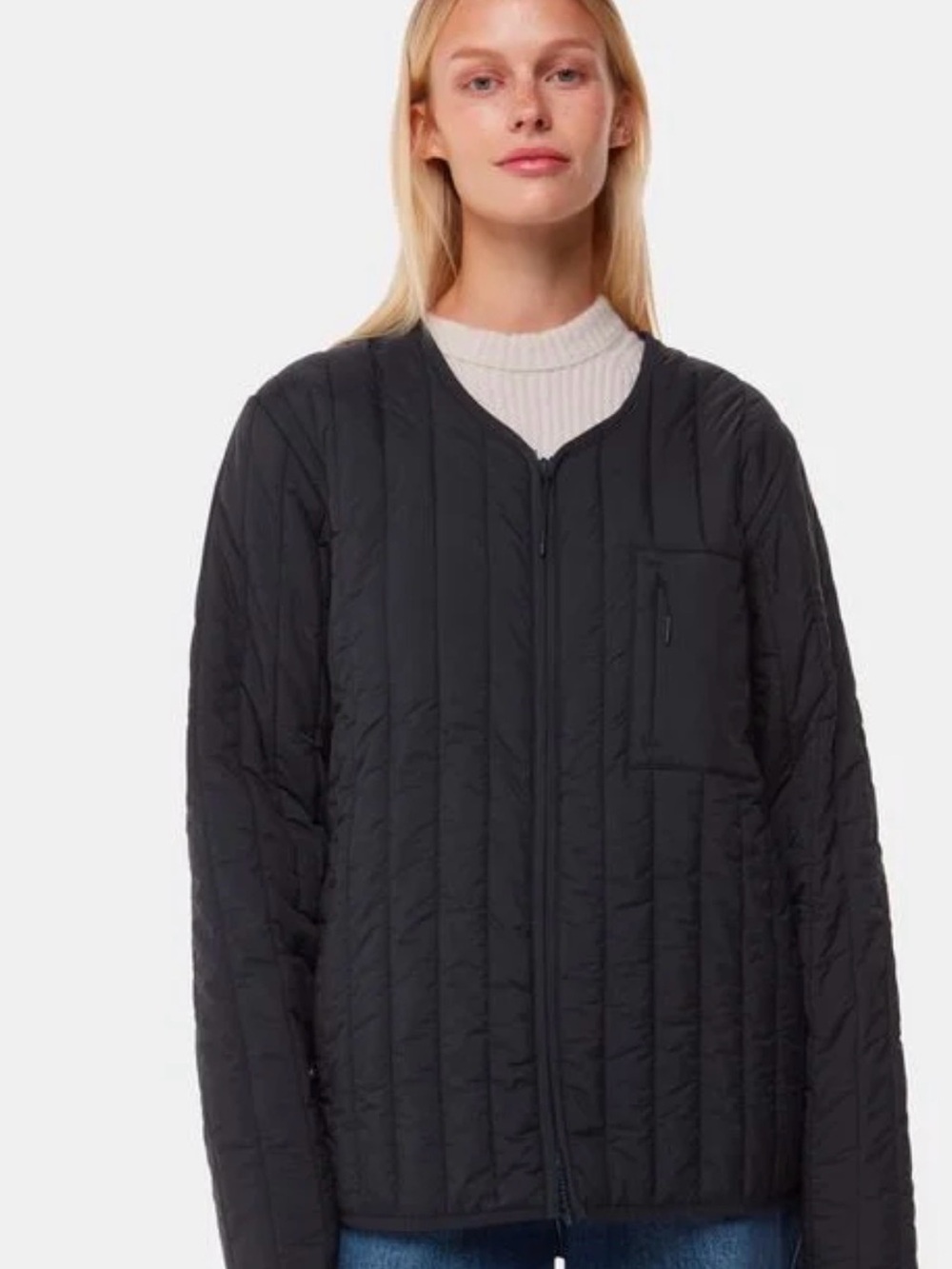 Rains Black Unisex Quilted Liner Jacket